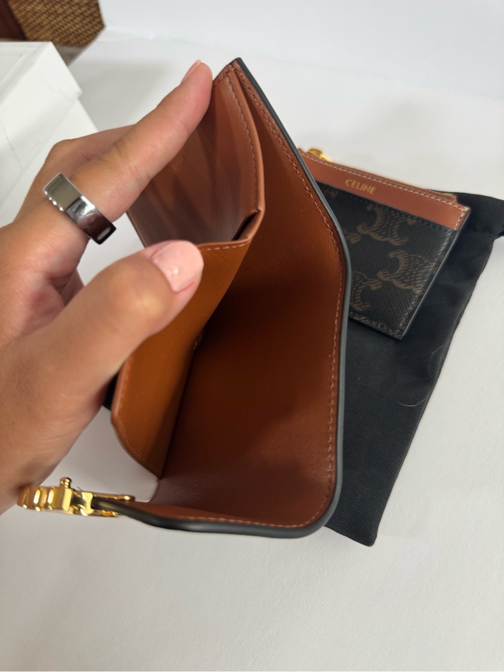Celine Triomphe Canvas Compact Wallet with Coin - Picture 6 of 6